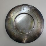 art deco butter dish in silver metal