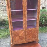 Louis XV marquetry library display case with 2 doors stamped Maurice Rinck