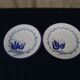2 dessert plates in opaque porcelain of Gien model Chante clair diam diam 20,5 cm