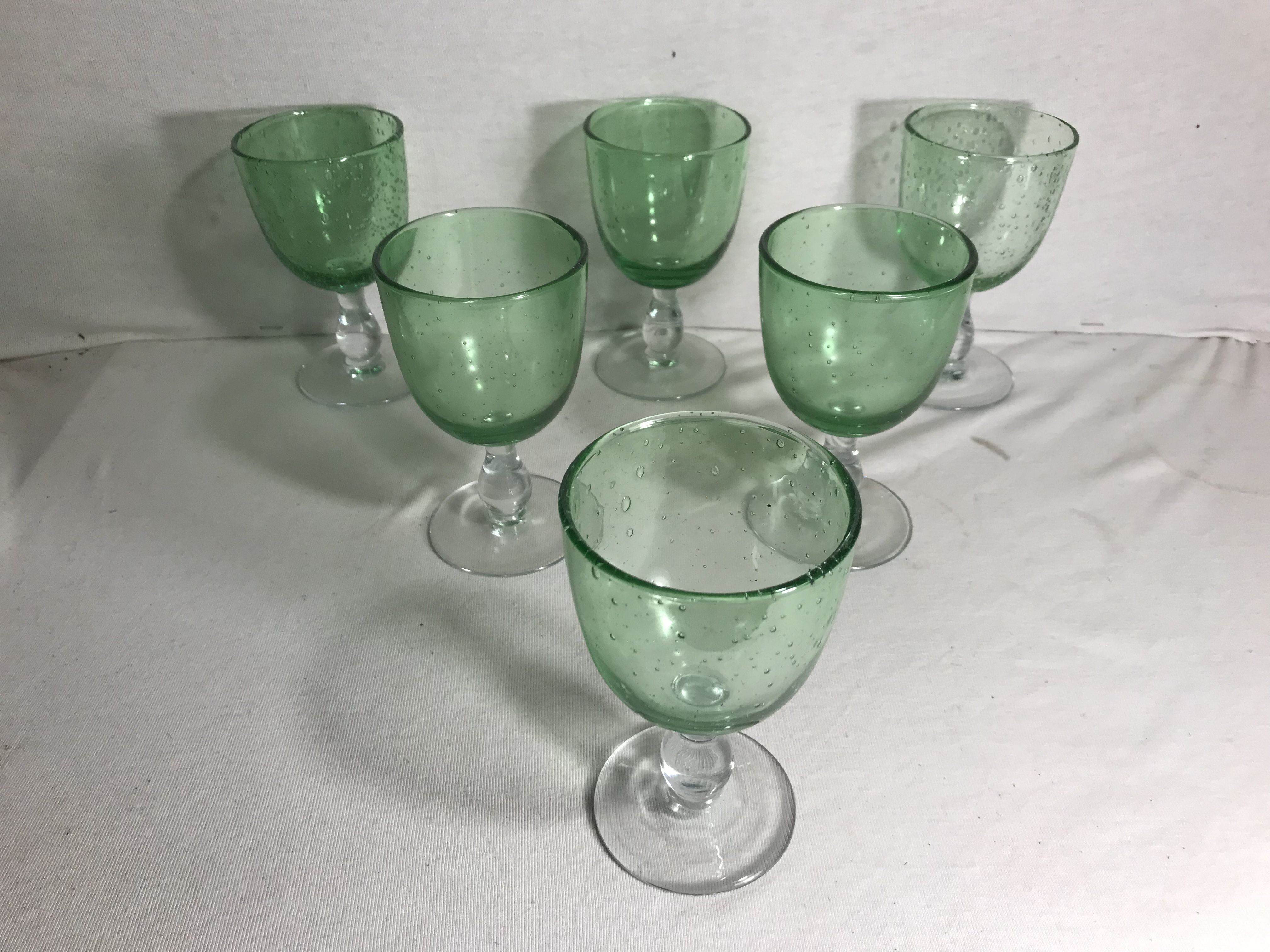 Series of 6 old glass 1970