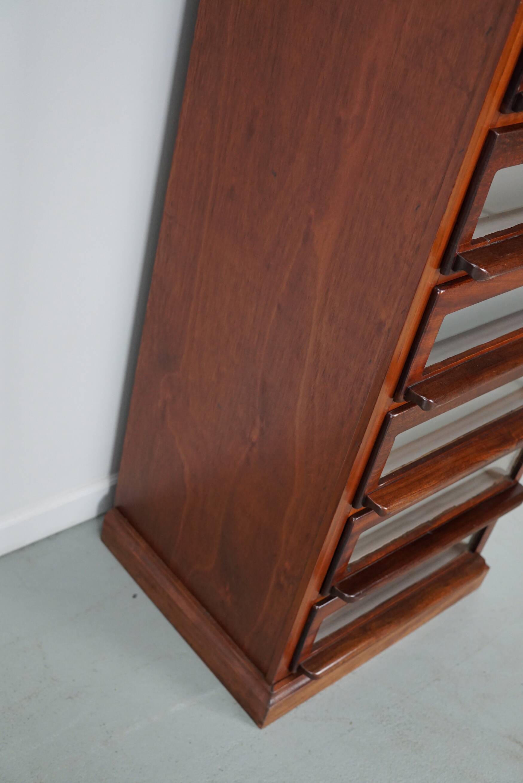 Vintage Dutch Hardwood Haberdashery Shop Cabinet, 1930s