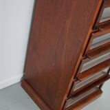 Vintage Dutch Hardwood Haberdashery Shop Cabinet, 1930s