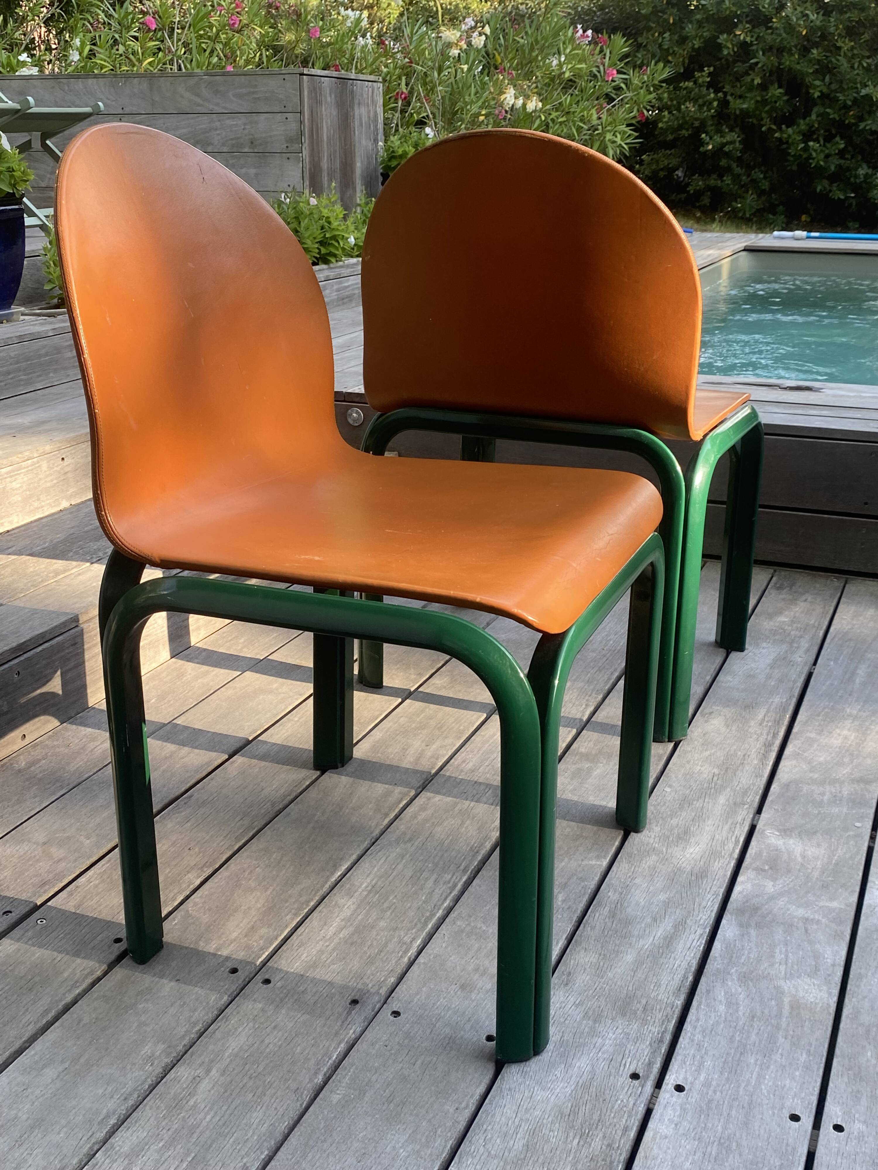 4 chairs model Orsay Gae Aulenti 1975
