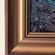 Painting landscape tree and river, golden frame, signature to identify