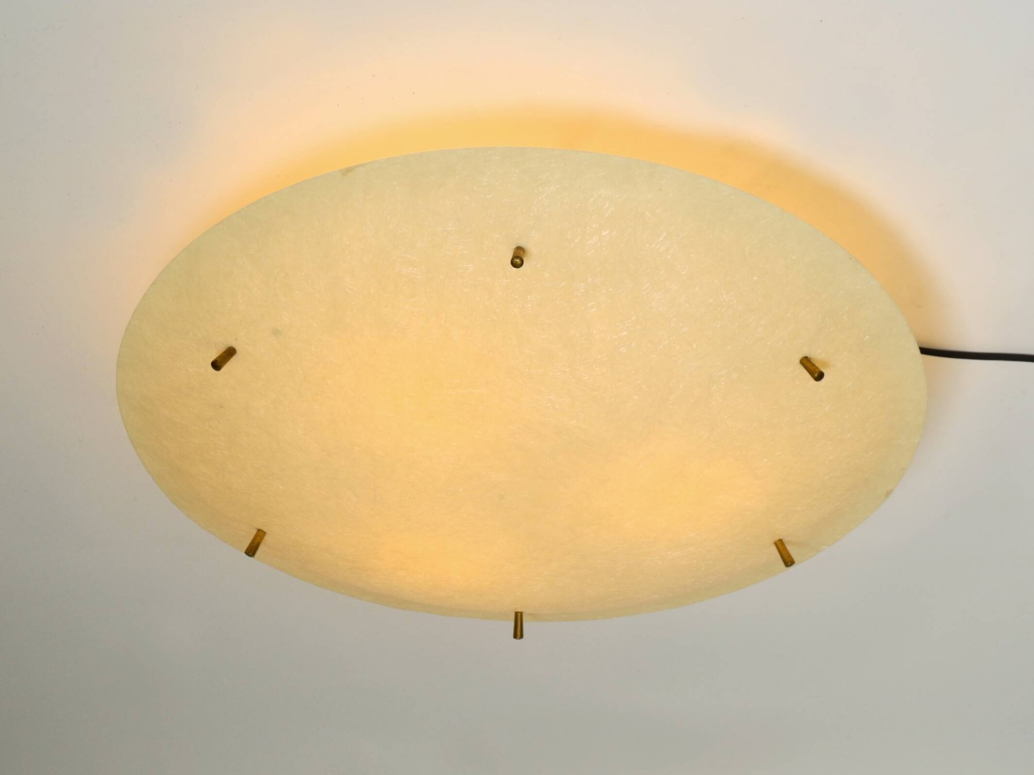 Extremely rare large round Mid Century Modern fiberglass ceiling lamp | Ø 5