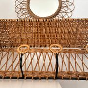 Porte manteau en fer et rotin Jacques Adnet 60s