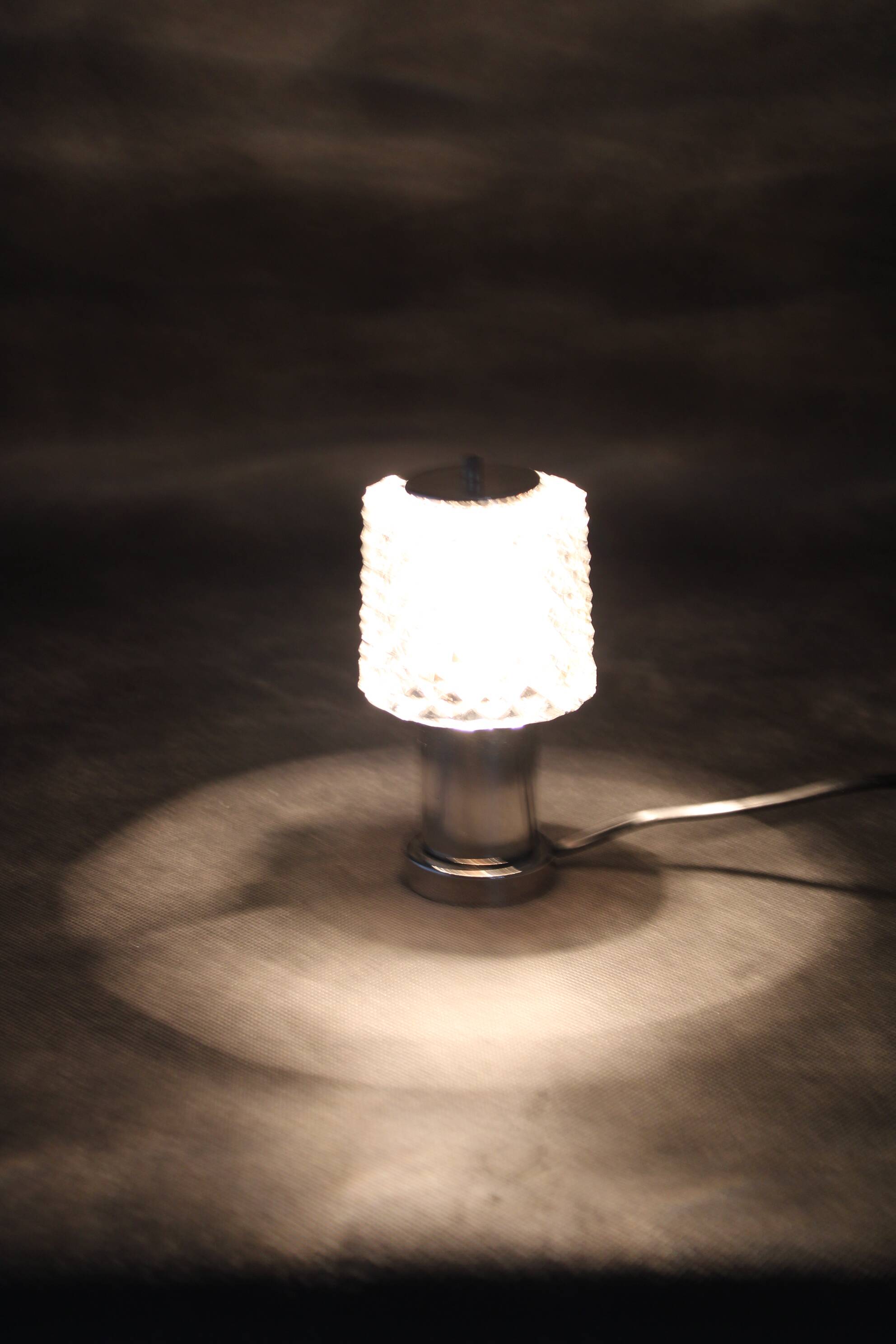 1970s Glass Table Lamp by Kamenicky Senov, Czechoslovakia