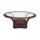 Table basse en merisier et verre