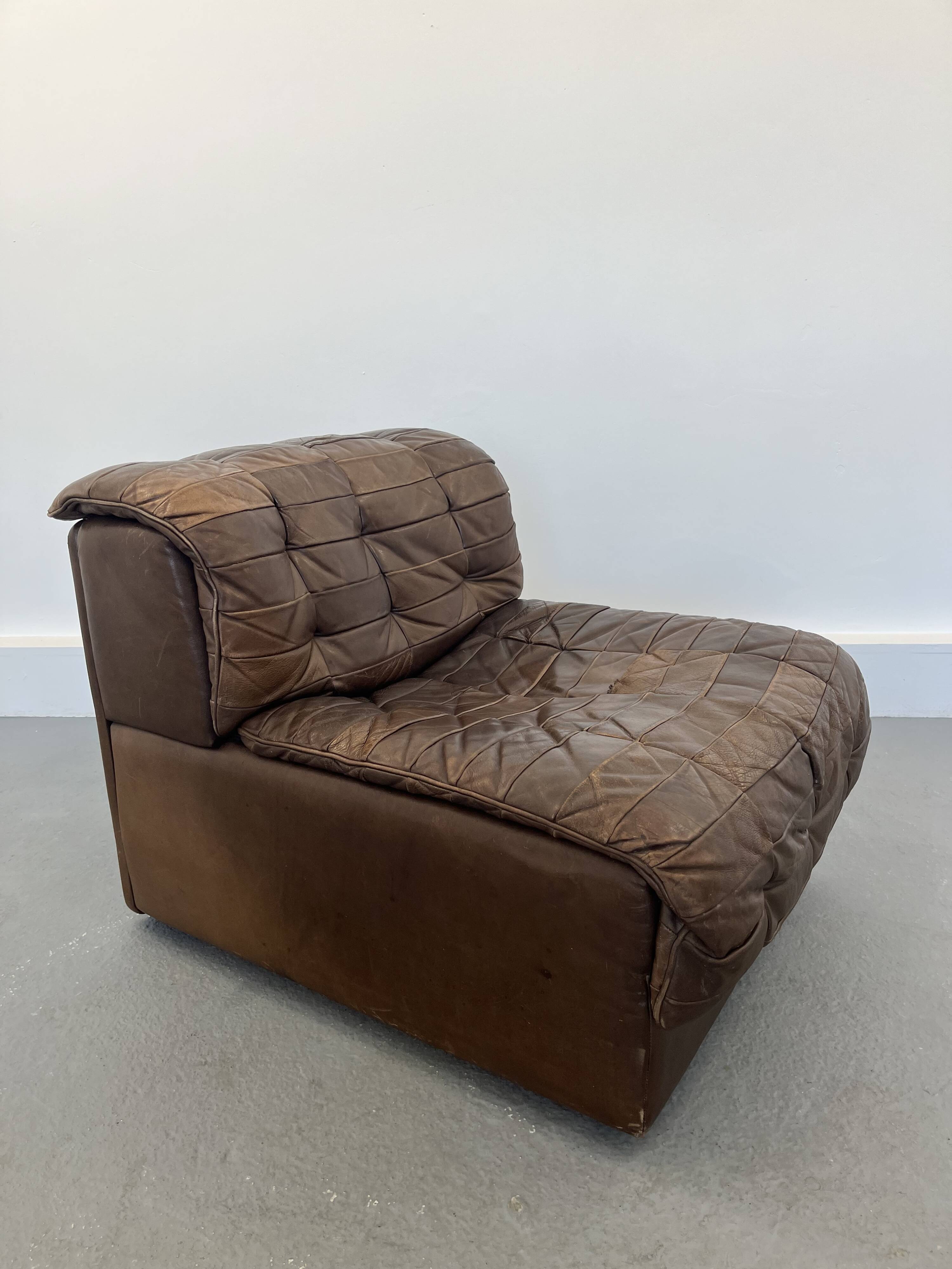 Fauteuil et ottoman DS-11 de De Sede, années 1970