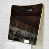 Miroir avec cadre en laiton, Italie, années 1960