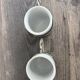 Set of 2 vintage porcelain cups with silver metal stand