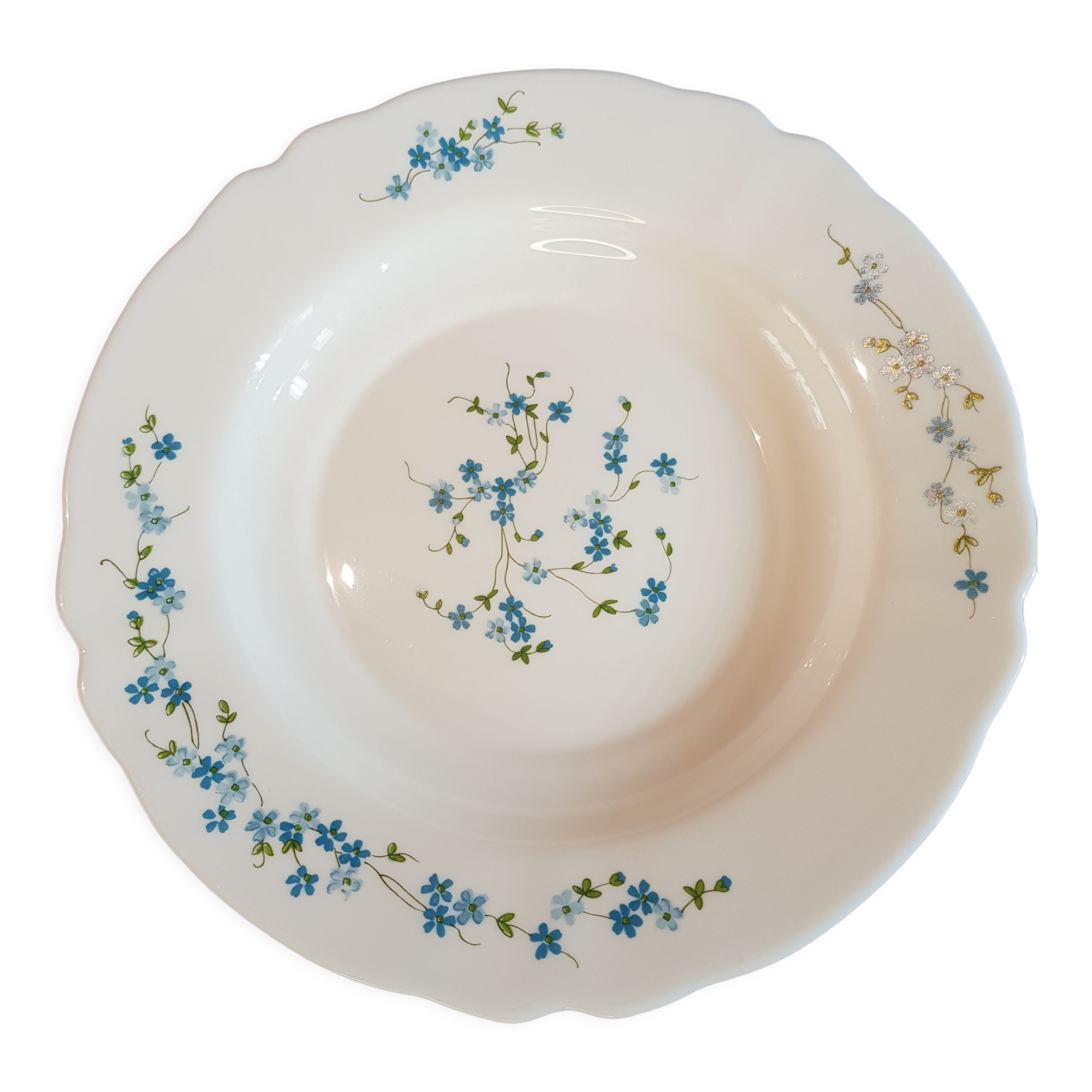 VINTAGE ARCOPAL - Plat de service creux Myosotis Véronica