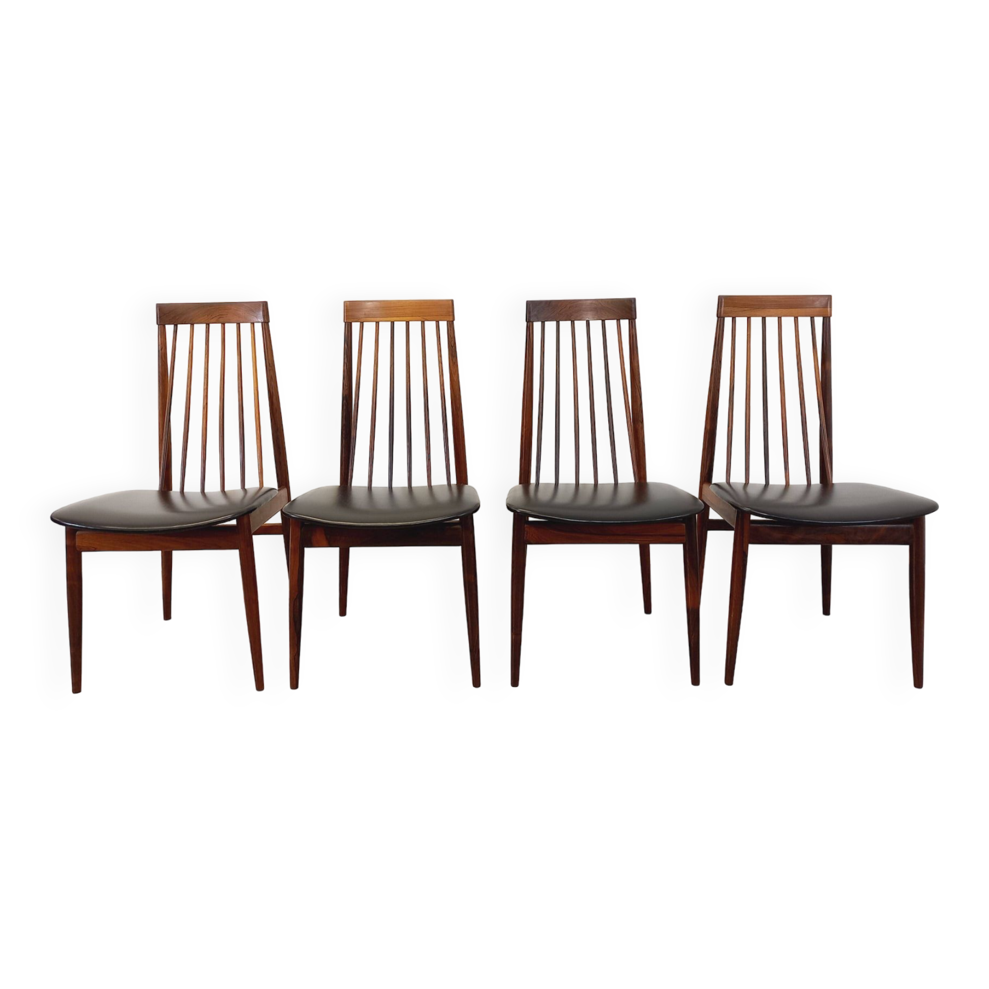 Set of 4 vintage Scandinavian style rosewood chairs from the 60s, by Ernst Martin Dettinger