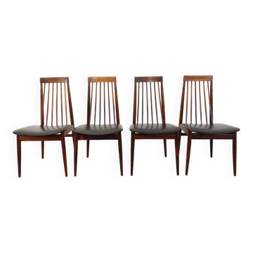 Set of 4 vintage Scandinavian style rosewood chairs from the 60s, by Ernst Martin Dettinger
