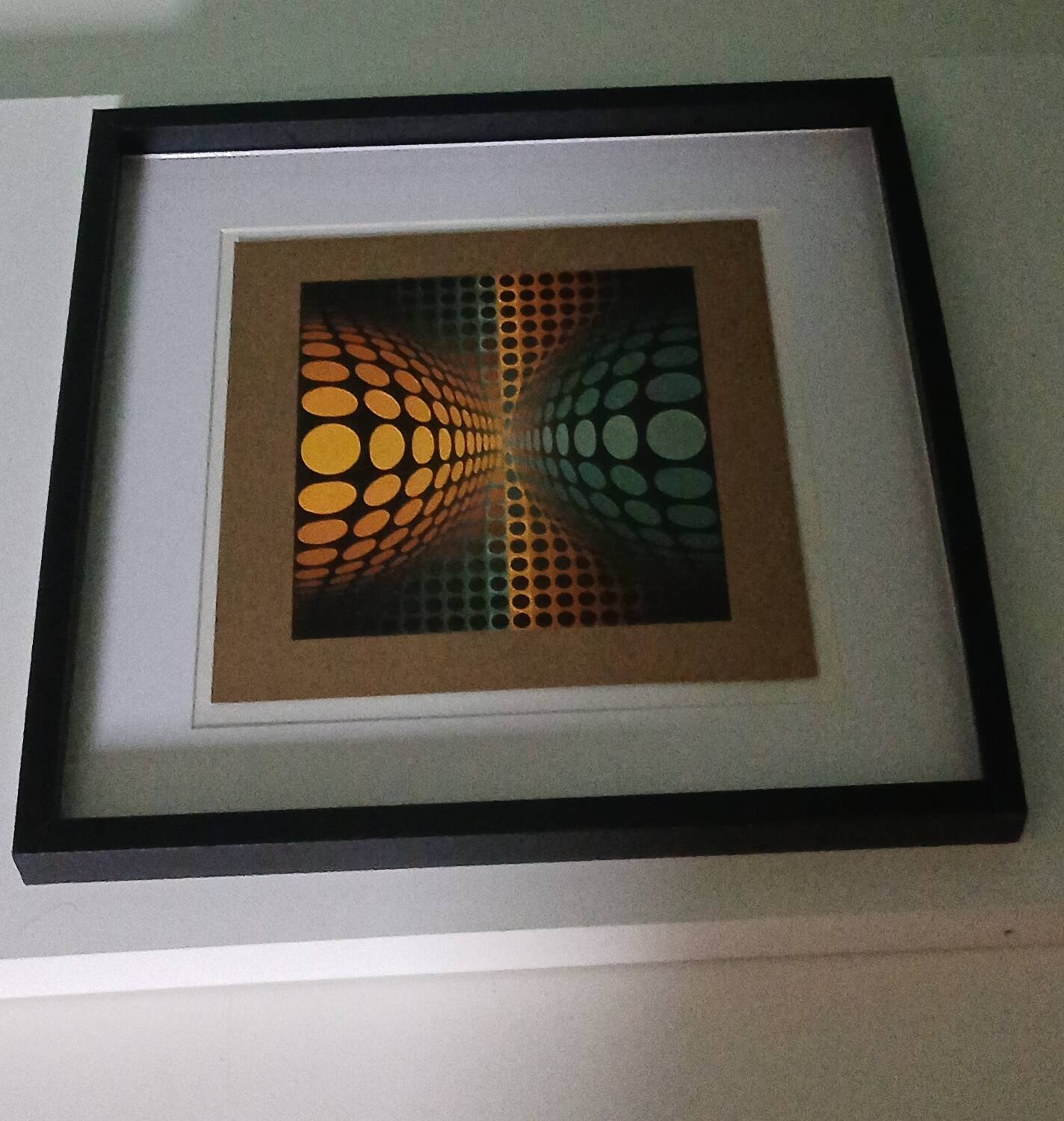 Tableau Vintage Art Optique - Victor Vasarely - Frame 40x40cm