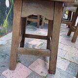 3 vintage square wooden stools