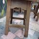3 vintage square wooden stools