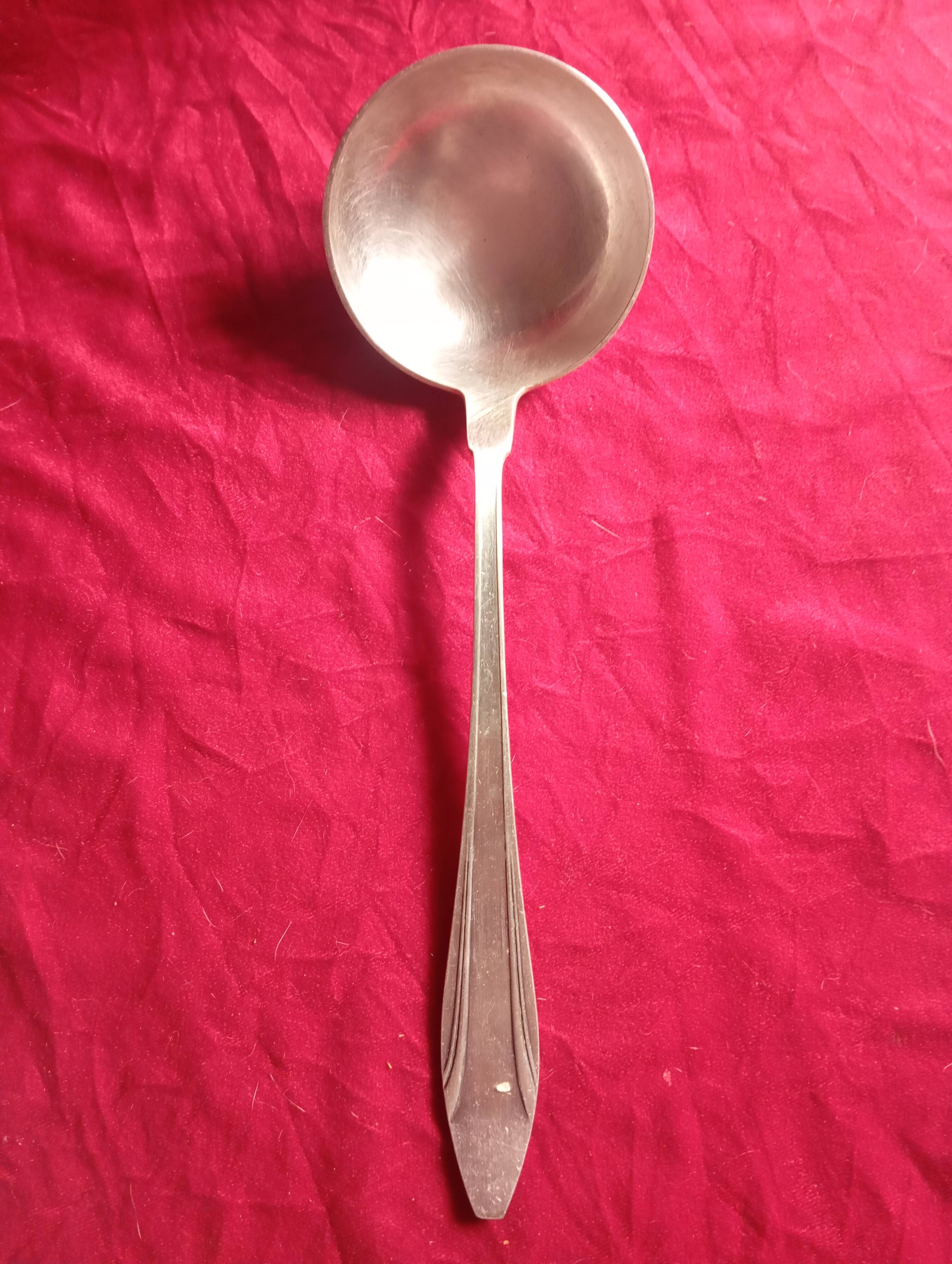 Silver metal ladle brand “deetjen” art deco