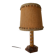 Lampe art déco en bois sculpté et jute