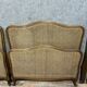 Pair of Louis XV style center beds in walnut and cane base circa 1900