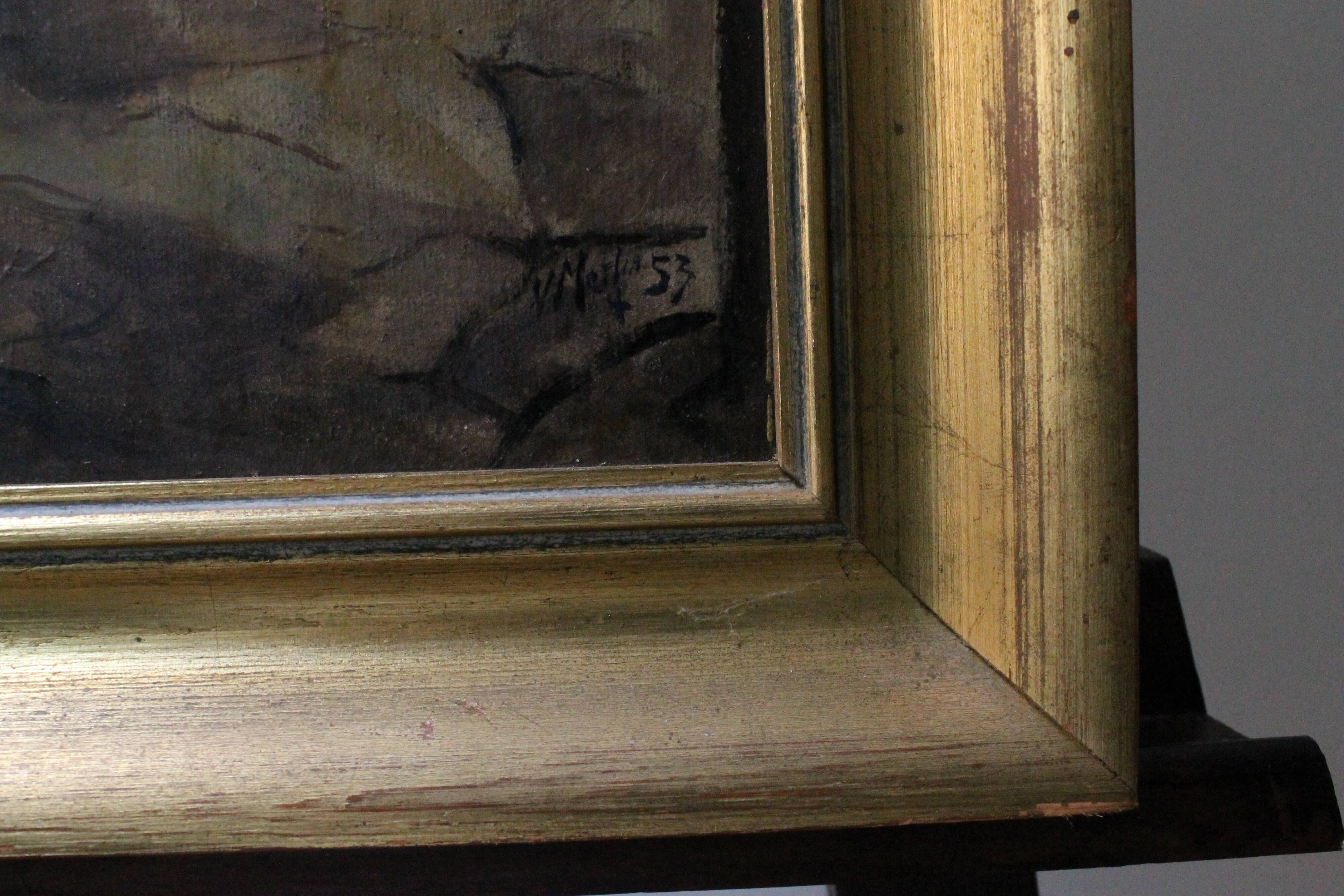 20th century French school painting "Apse of the Cathedral of Saint-Om