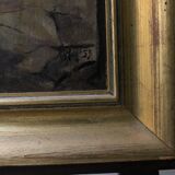 20th century French school painting "Apse of the Cathedral of Saint-Om