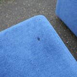 Modular sofa with 5 blue velvet armchairs, circa 1980
