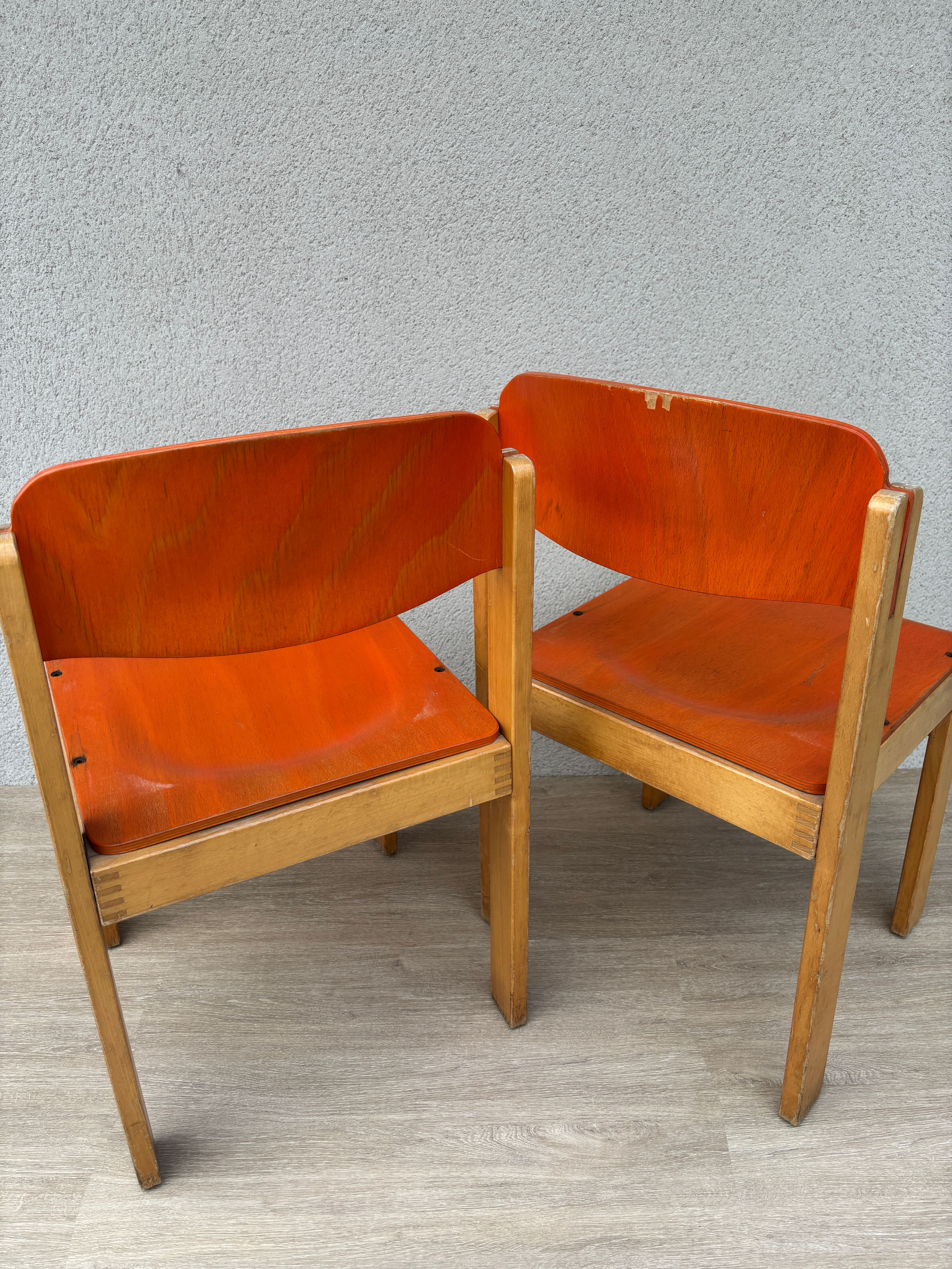 2 vintage wooden children's chairs