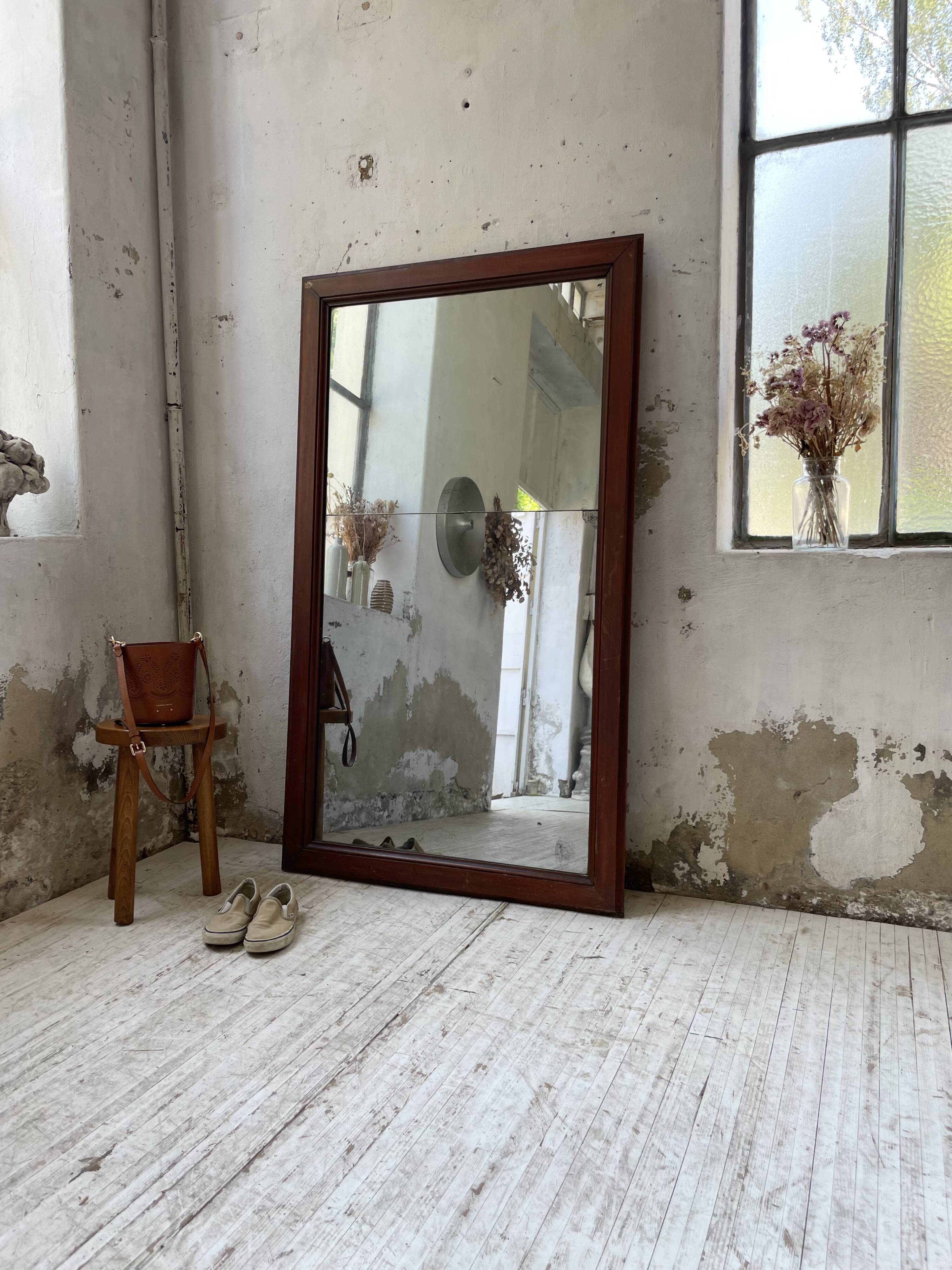 Late 19th century XL wooden mirror