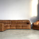 Vintage brown leather modular sofa by, 1970s