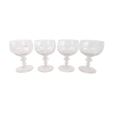 Set of 4 wine glasses tasting glasses in cut blown glass NINETEENTH CENTURY