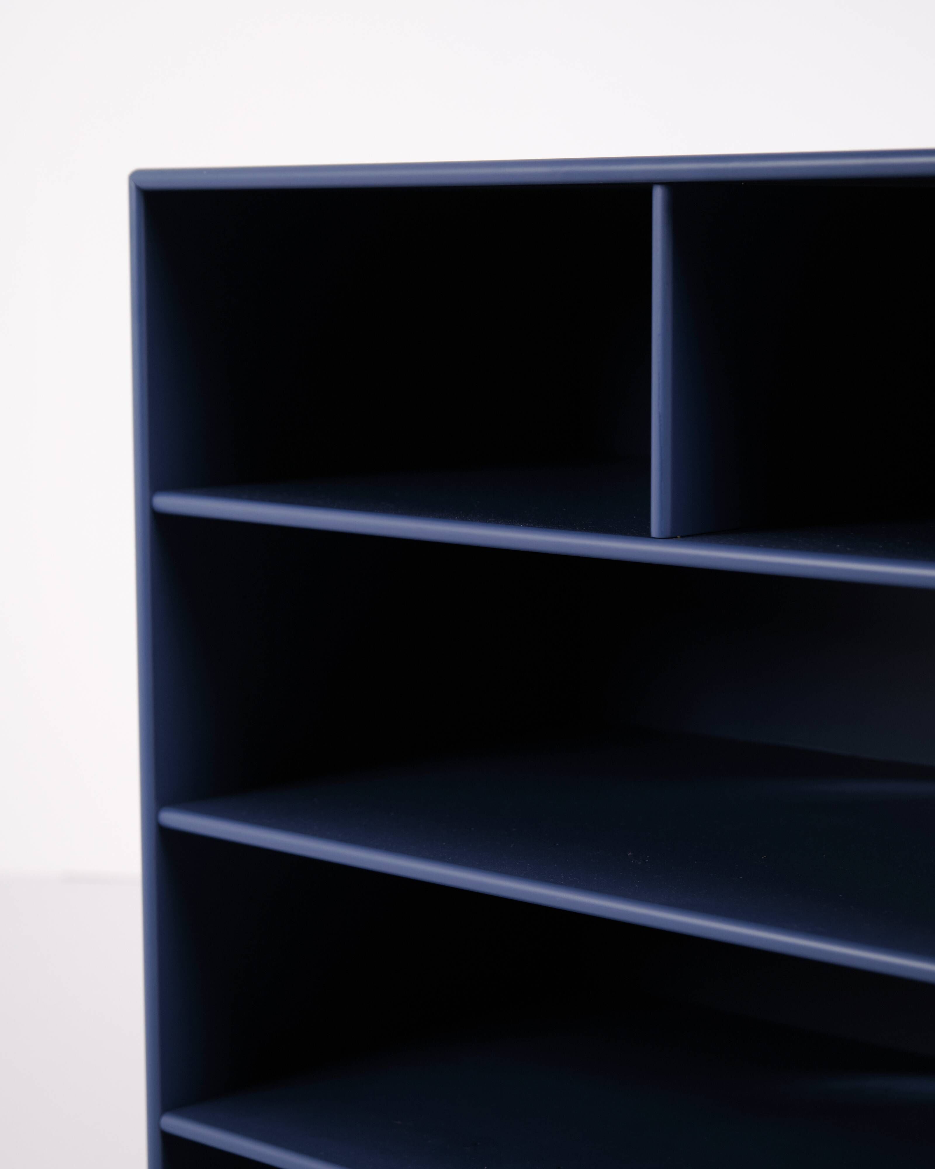 Montana bookcase – blue – 4 shelves