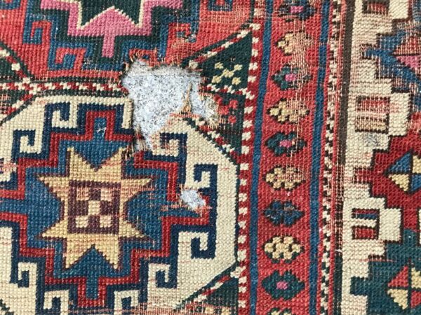 Tapis ancien caucasien kazak couloir 102x274 cm