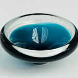 Scandinavian blue sommerso glass catchall – vintage design from the 1960s.
