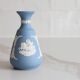 Blue porcelain vase by Wedgwood.