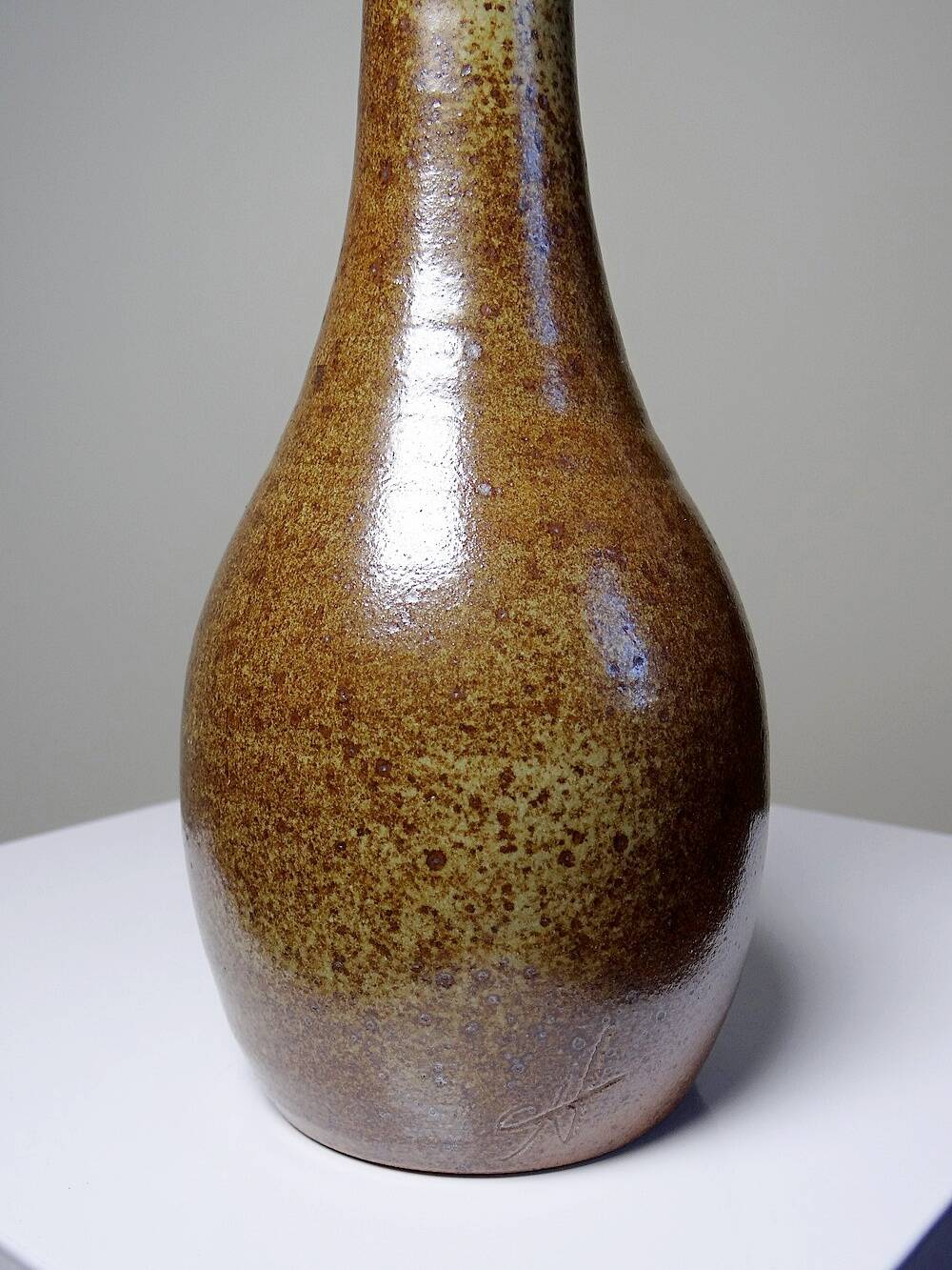 High soliflore turned stoneware vintage 90-2000 Christophe and Natalie Hurtault