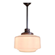 Art Deco pendant light in white opaline glass, 1930s