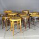 12 tabourets bas,canné, bois, Thonet Baumann Kohn Fischel 1900 à 1925