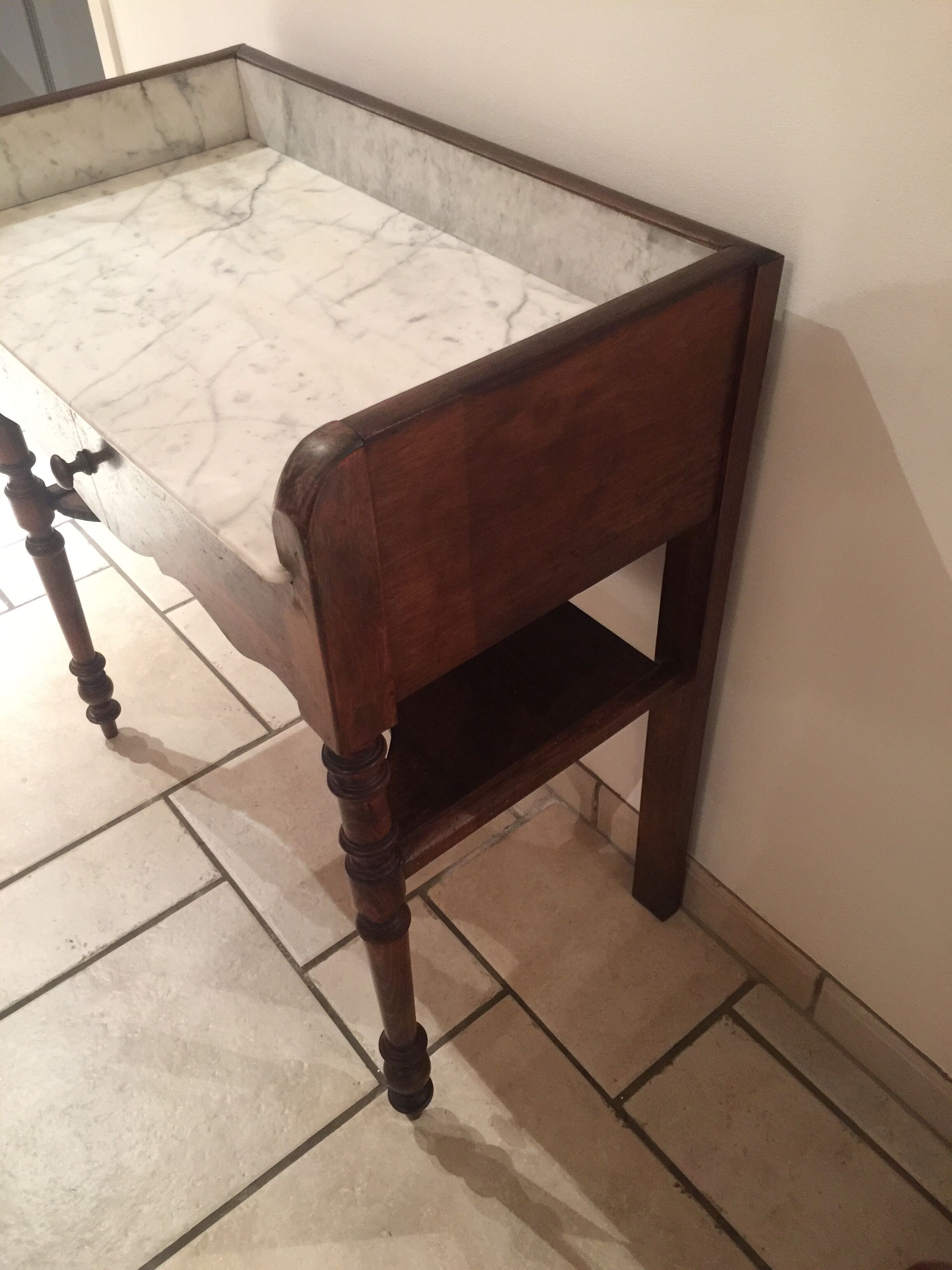 Dressing table with marble