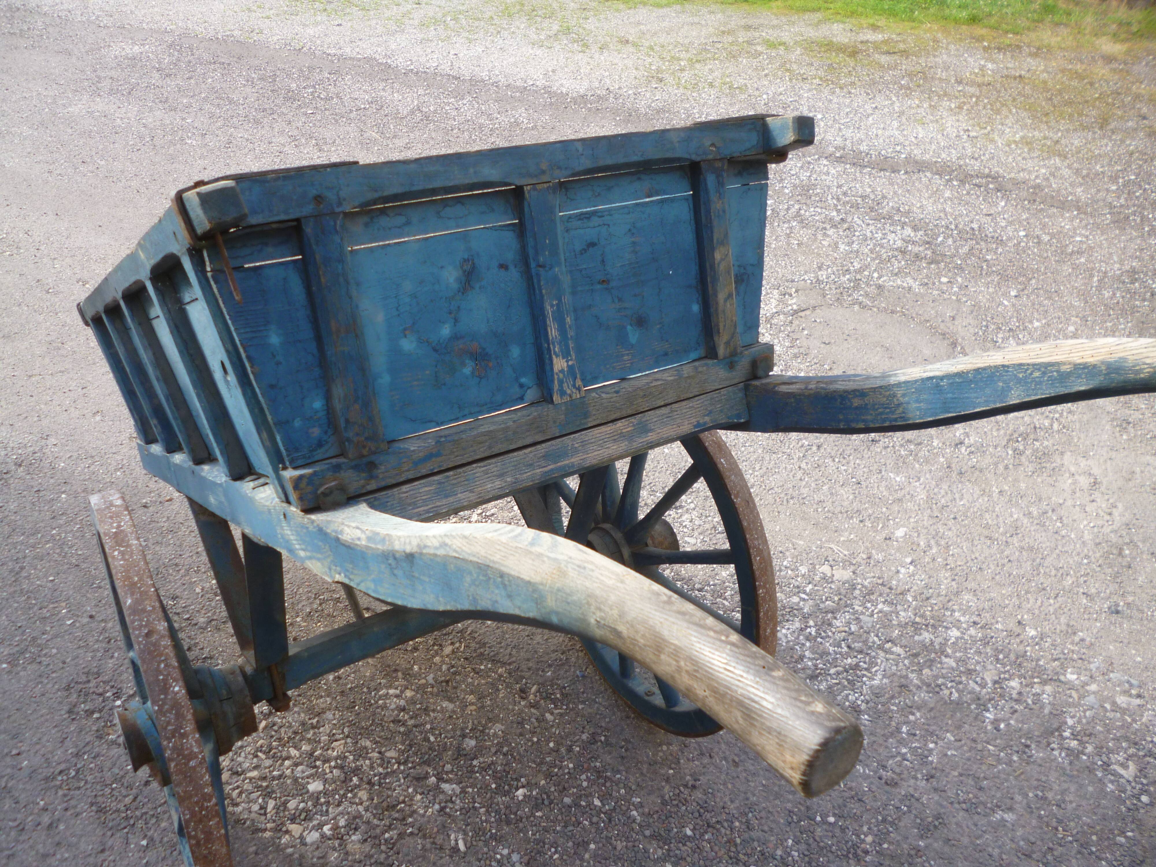 Old blue patina cart