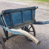 Charrette ancienne patine bleue