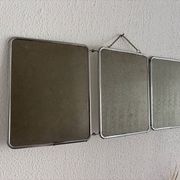 Vintage 1960 triptych barber mirror silvered Arpin - 28 x 70 cm