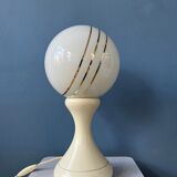 Lampe de table Space Age en verre opalin blanc