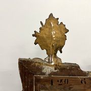 Large antique pediment mirror with mouldings.