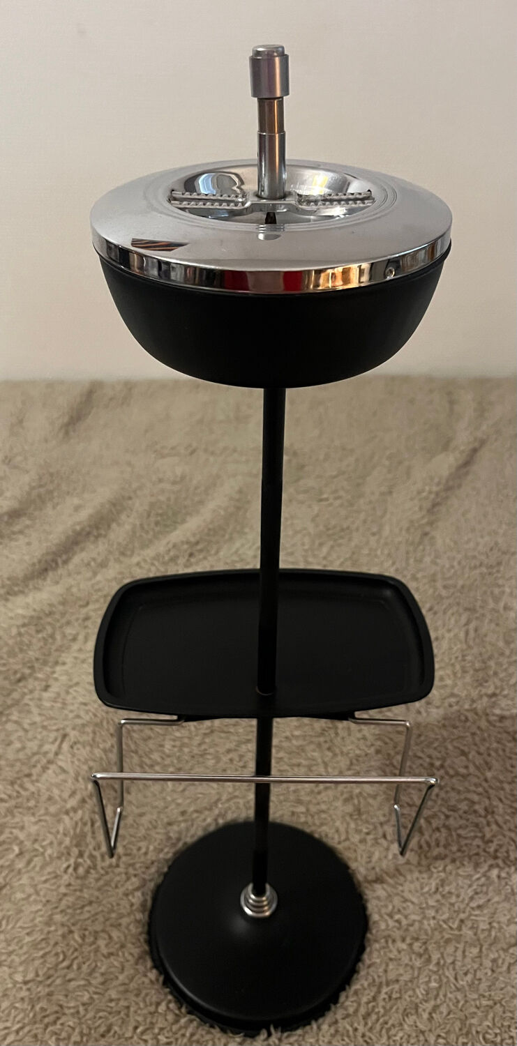 Vintage metal ashtray with magazine holder