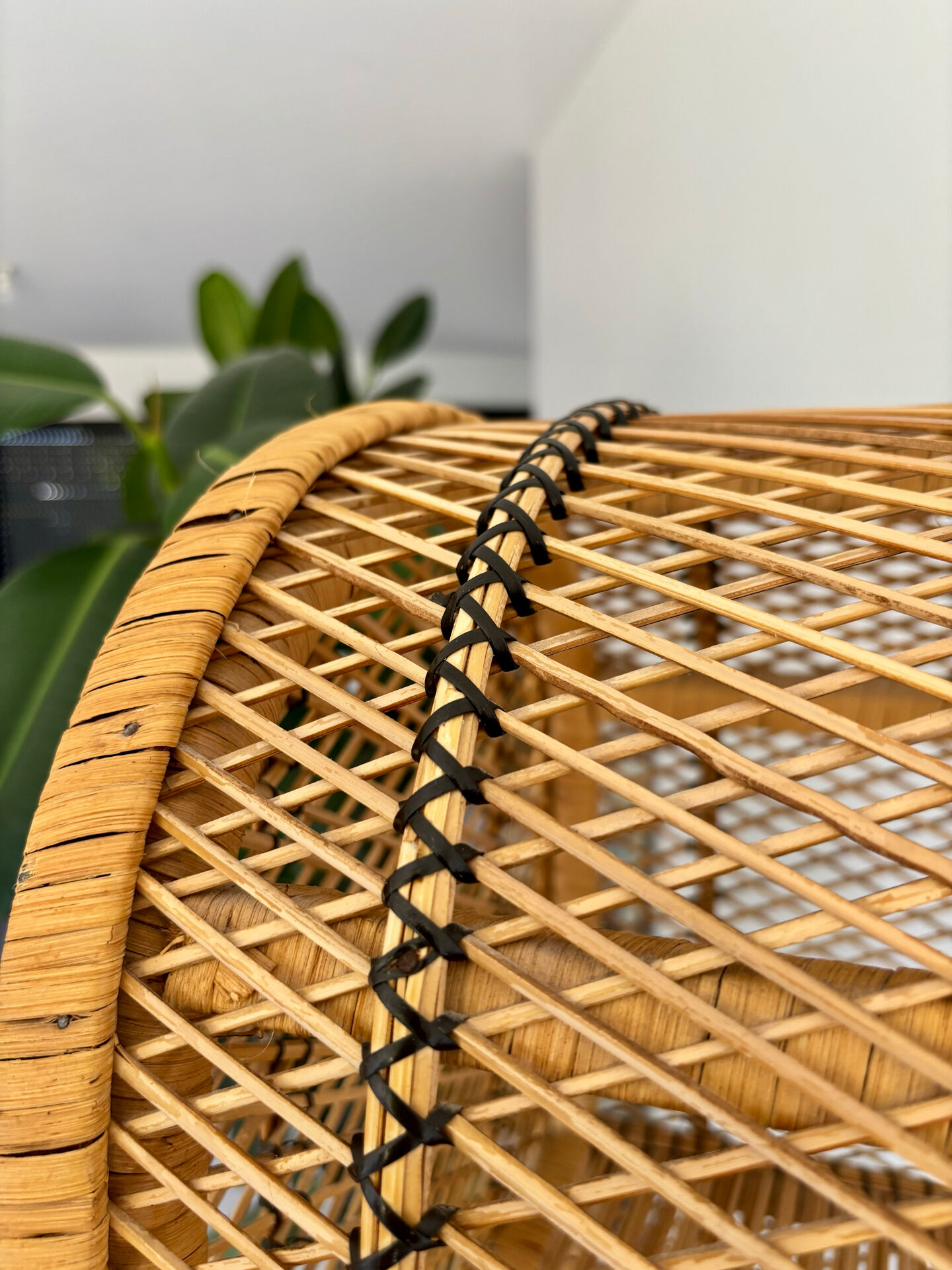 Natural rattan and cane bookshelf – 1970s
