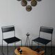 Paire de chaises spaghetti scoubidou noires années 70