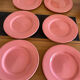Set of 6 pink plates Moulin des loups