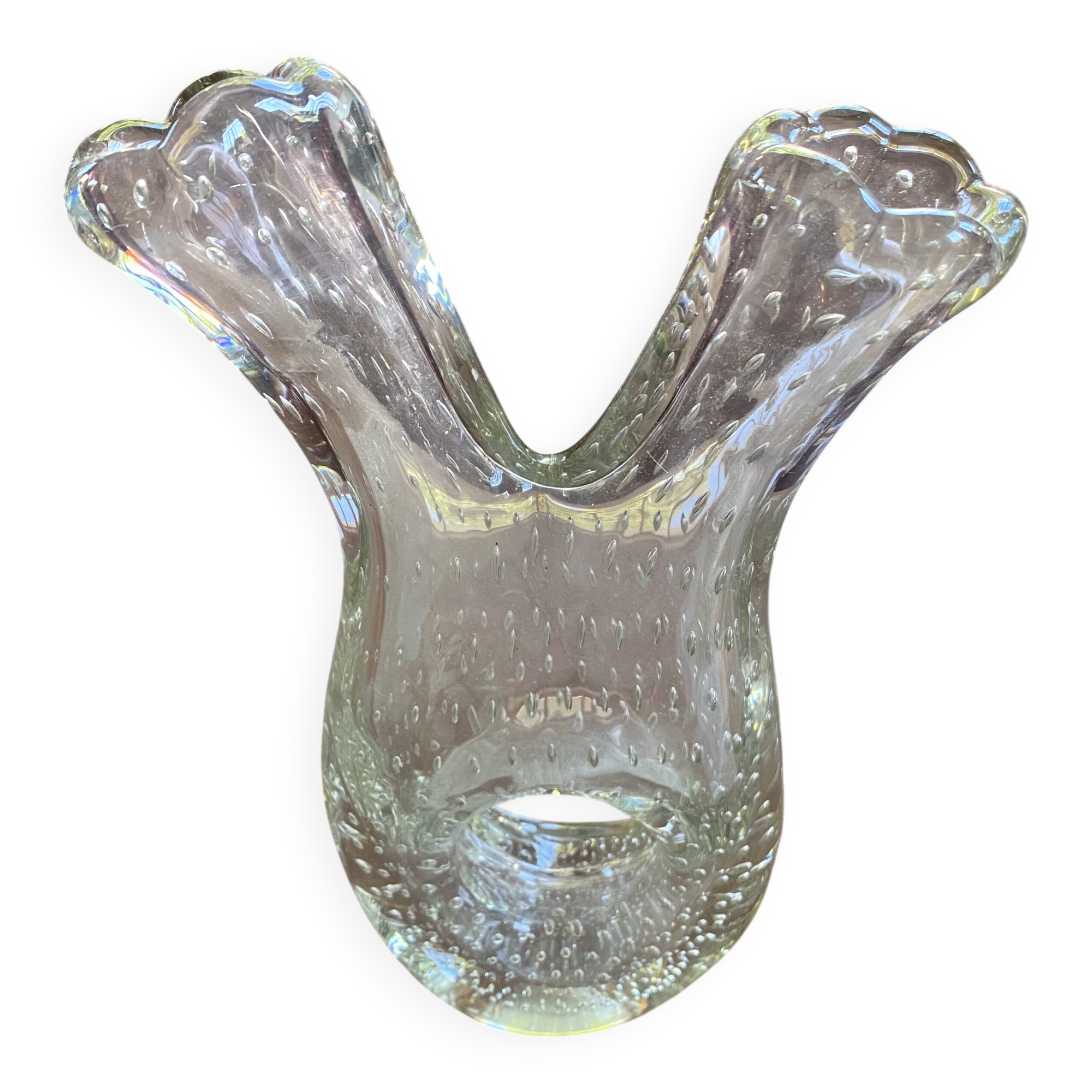 Vase en verre bullé Murano - Années 70