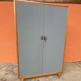 Armoire Parisienne Placard vestiaire atelier bois Mid-century vintage scand
